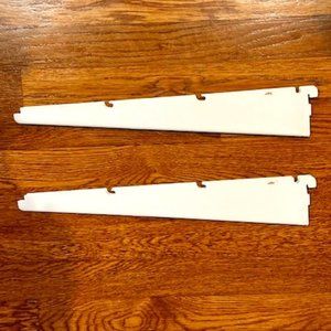 Two 20" Elfa Ventilated/Decor Shelf Bracket Platinum in White